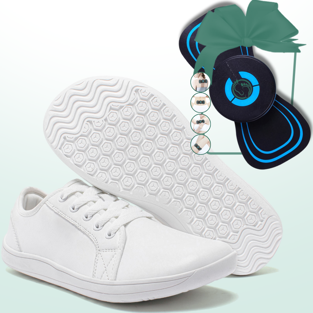 Lorry Vamp Barfußschuhe Leder Weiß - Barfußfreude und Massagegenuss