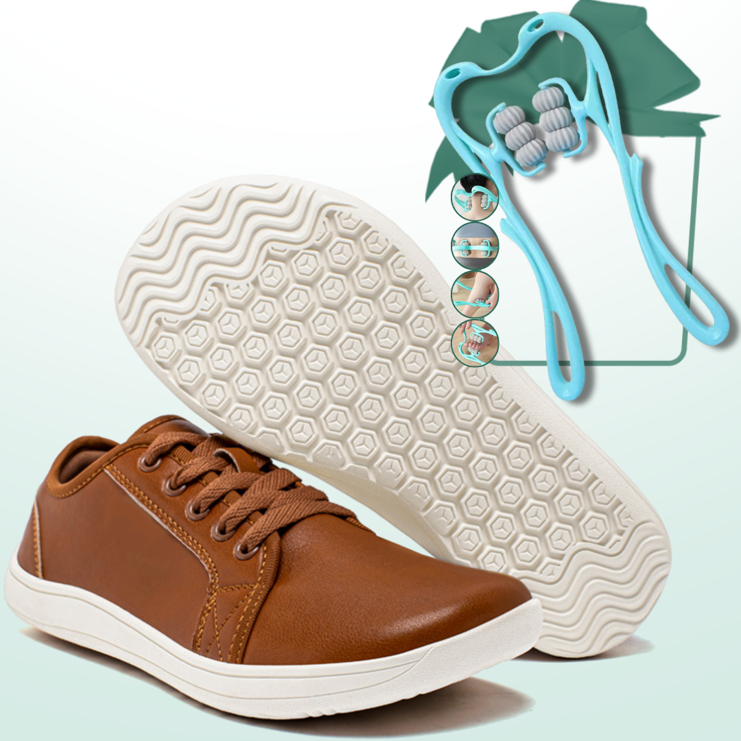 Lorry Vamp Barfußschuhe Leder Braun - Laufschuh-Glück und Handmassage-Magie