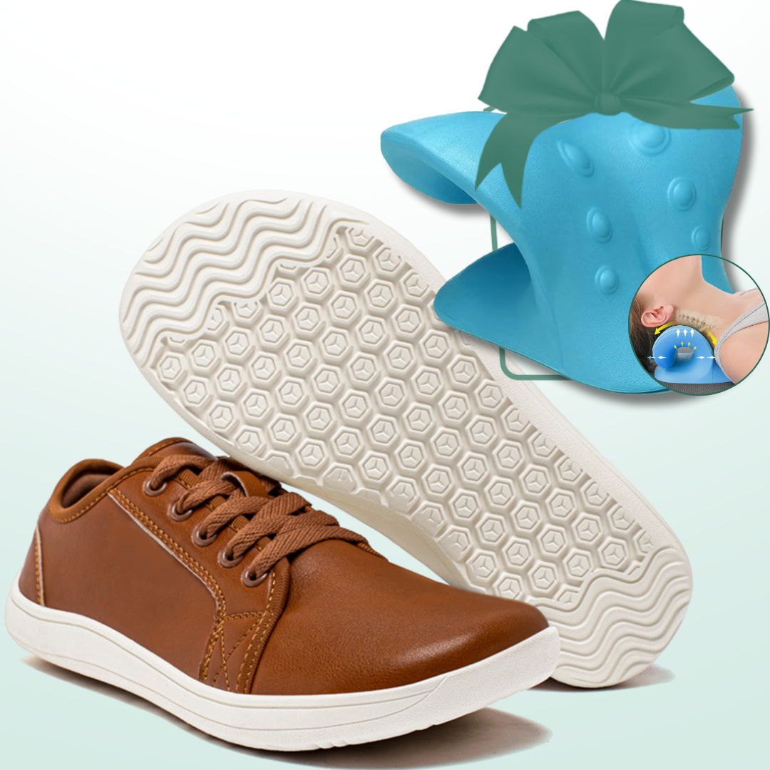 Lorry Vamp Barfußschuhe Leder Braun - Schuh und Nacken-Luxus