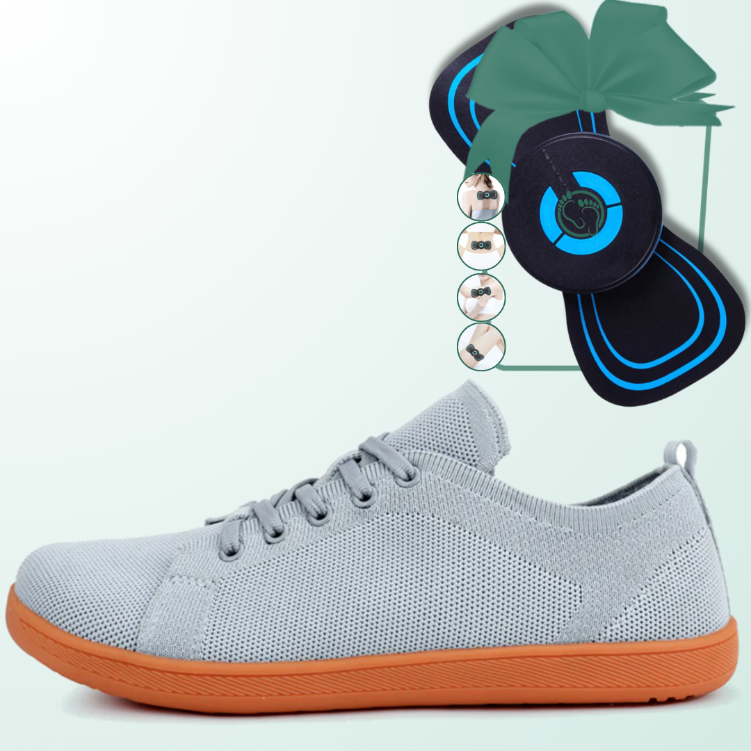 Lorry Vamp Barfußschuhe Knit Hellgrau - Fußfreiheit und Massagen-Galore