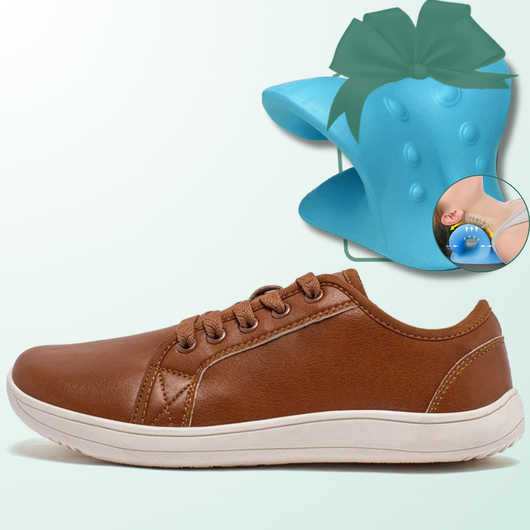 Lorry Vamp Barfußschuhe Leder Braun - Schuh und Nacken-Luxus