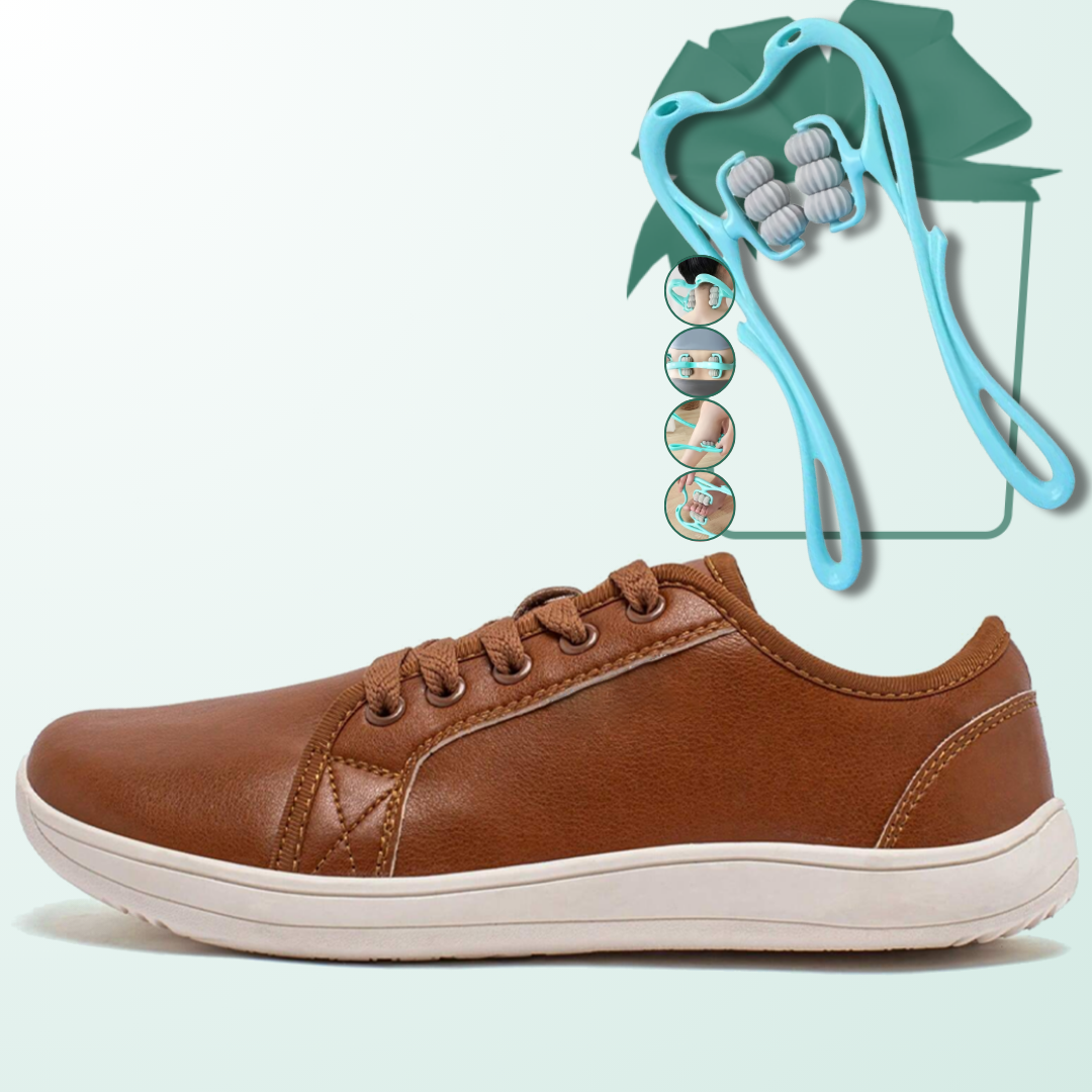 Lorry Vamp Barfußschuhe Leder Braun - Laufschuh-Glück und Handmassage-Magie