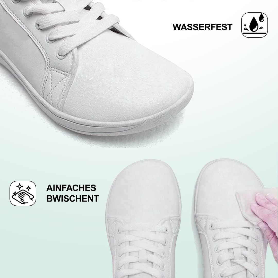 Lorry Vamp Barfußschuhe Leder Weiß - Schmerzfrei im Schritt und Kräuterkraft