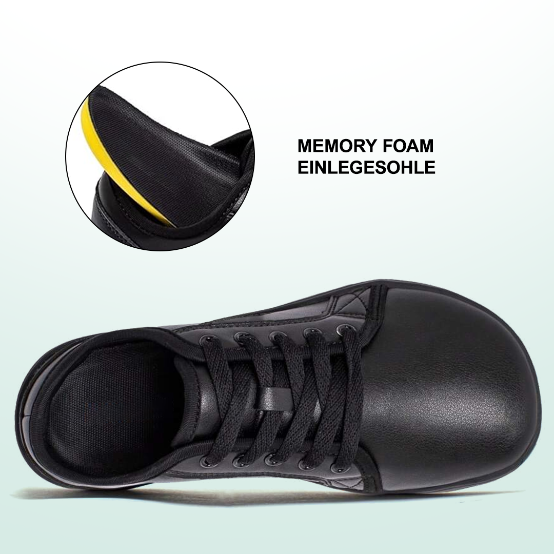 Lorry Vamp Barfußschuhe Leder - Schwarz