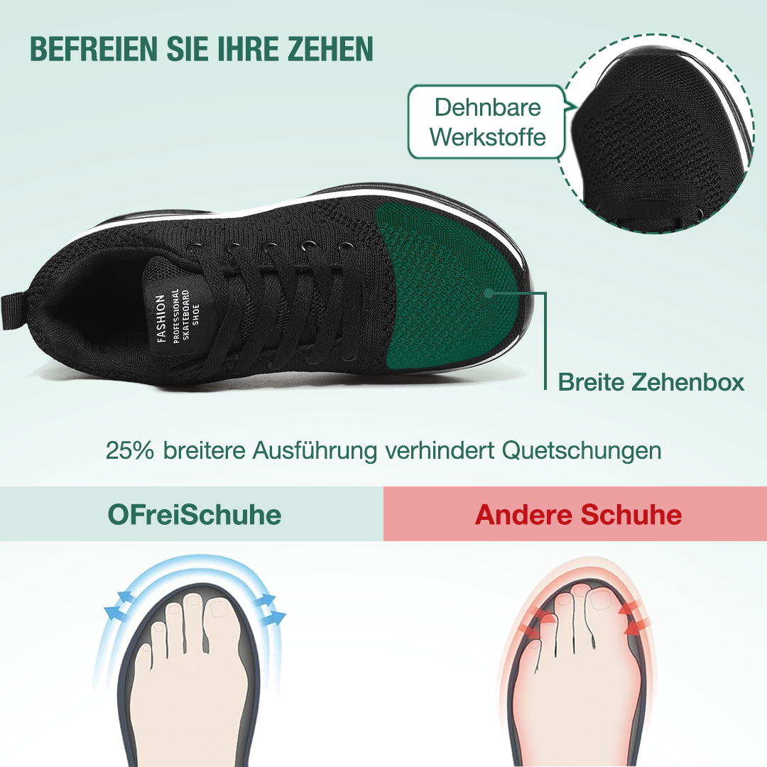 SanoWalk Orthopädische Schuhe - Alles Schwarz