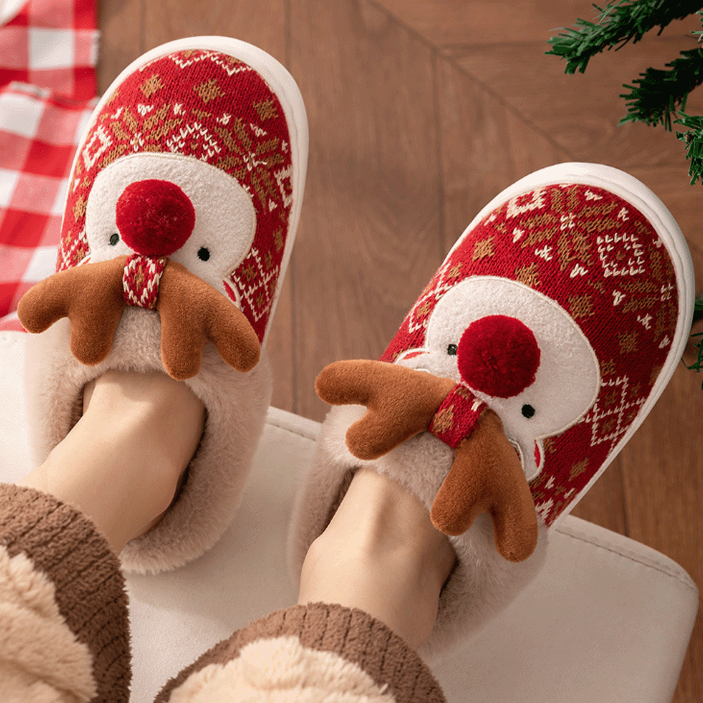 StarJoy-Kuschelige Rentier-Pantoffeln – Wärmend & Süß für Weihnachten