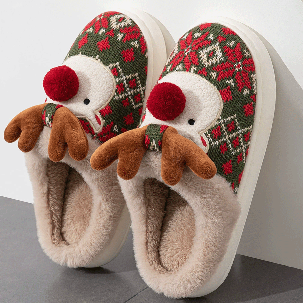 StarJoy-Kuschelige Rentier-Pantoffeln – Wärmend & Süß für Weihnachten