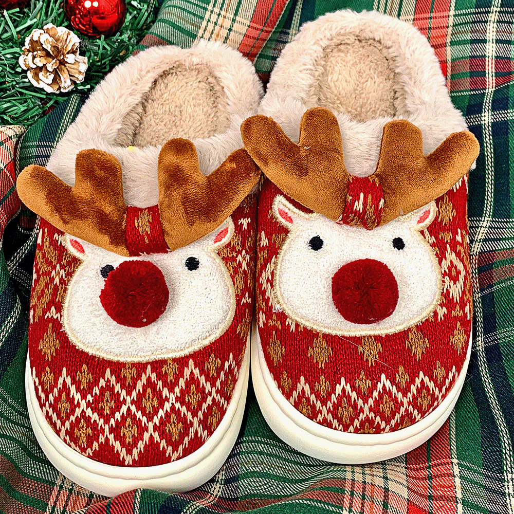 StarJoy-Kuschelige Rentier-Pantoffeln – Wärmend & Süß für Weihnachten