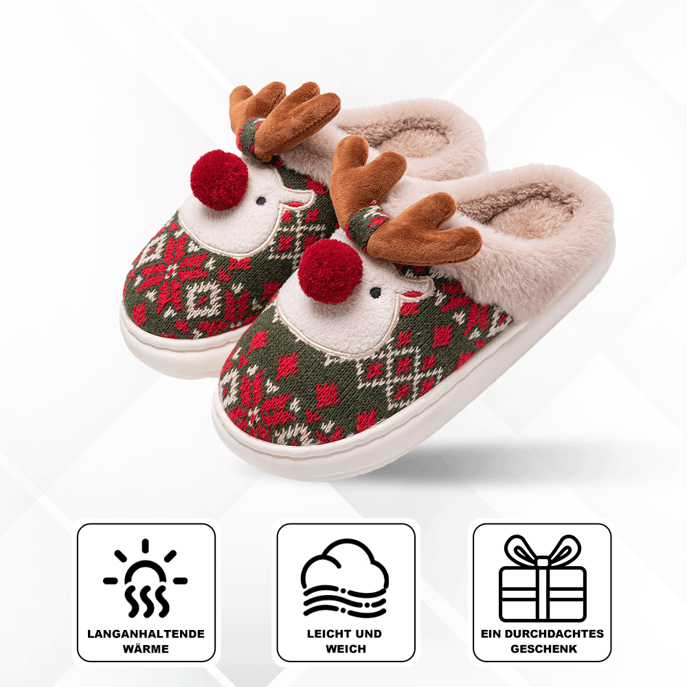 StarJoy-Kuschelige Rentier-Pantoffeln – Wärmend & Süß für Weihnachten