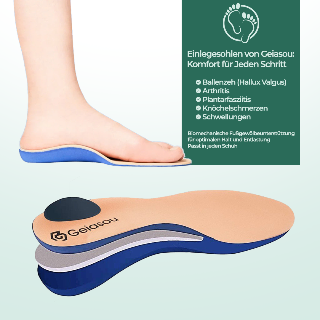 Geiasou Ergonomisch Orthopädische Einlegesohlen für Alle Schuhe