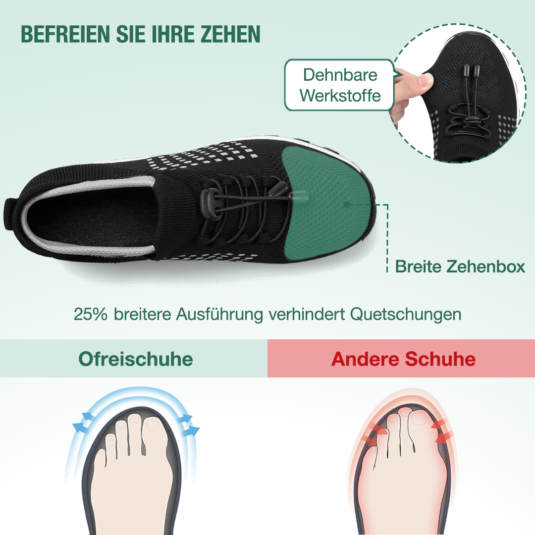 Ambulo Orthopädische Schuhe Strickstoff - Weiß Schwarz