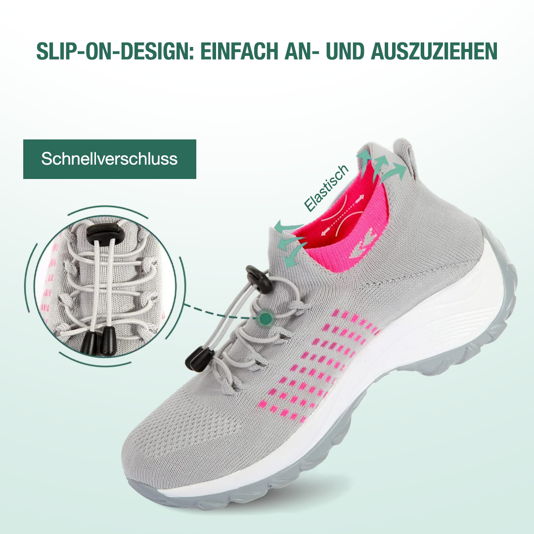 Ambulo Orthopädische Schuhe Strickstoff - Rosa Grau
