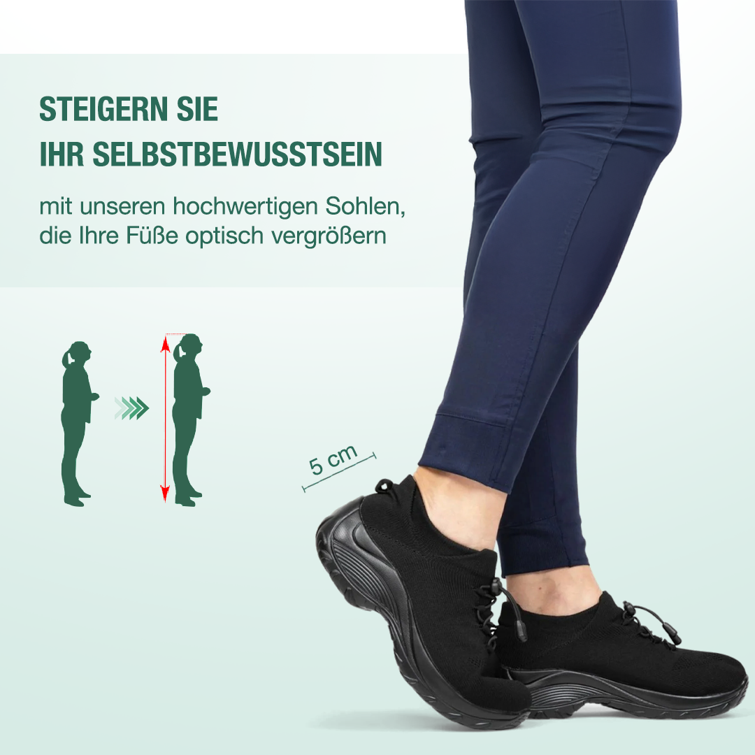 Ambulo Orthopädische Schuhe Strickstoff - Alles Schwarz