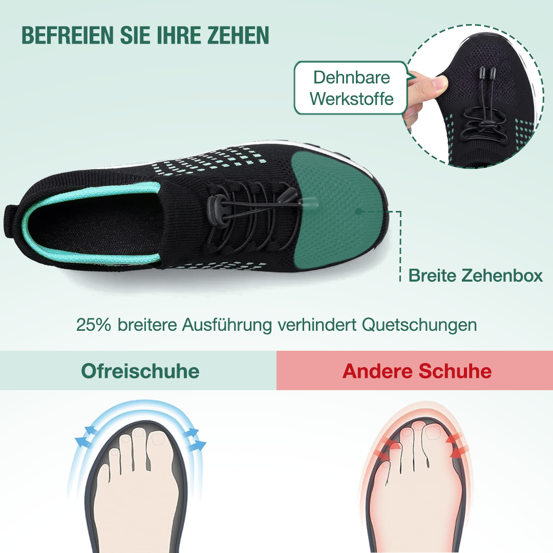 Ambulo Orthopädische Schuhe Strickstoff - Grün Schwarz