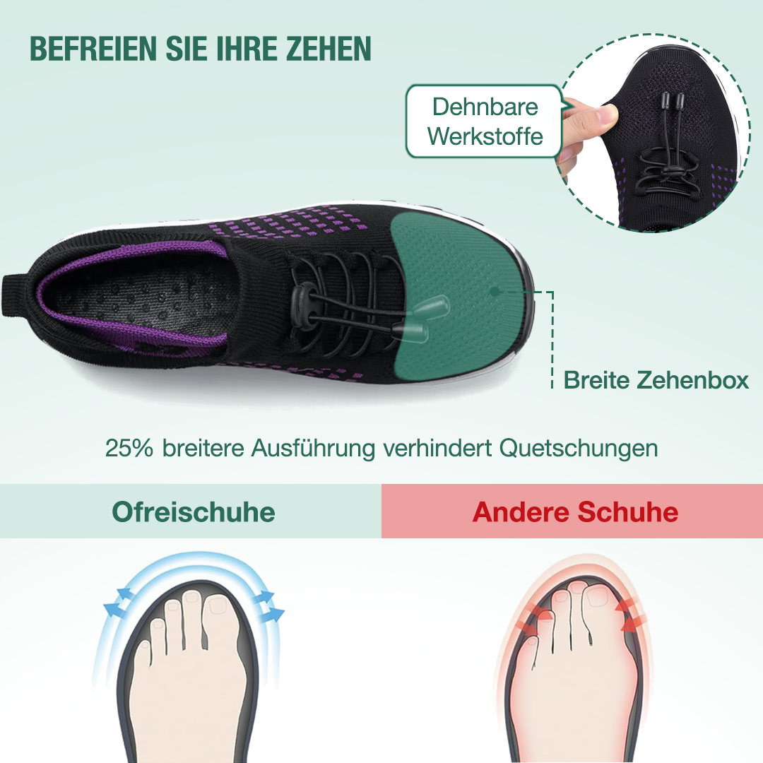 Ambulo Orthopädische Schuhe Strickstoff - Lila Schwarz