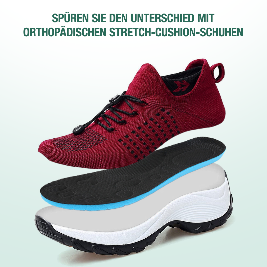Ambulo Orthopädische Schuhe Strickstoff - Schwarz Rot