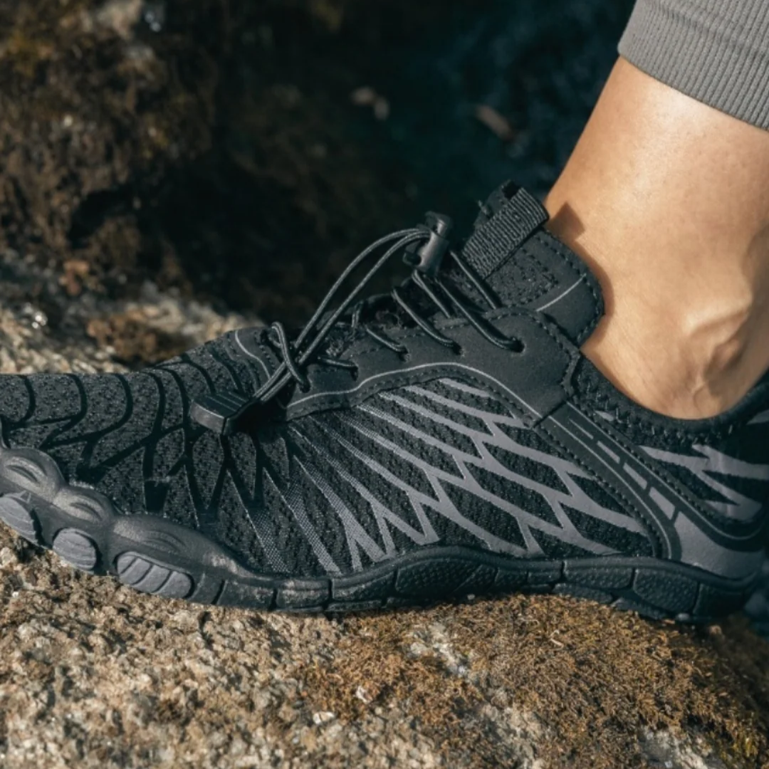 Wellentanz Barfußschuhe Mesh - Schwarz