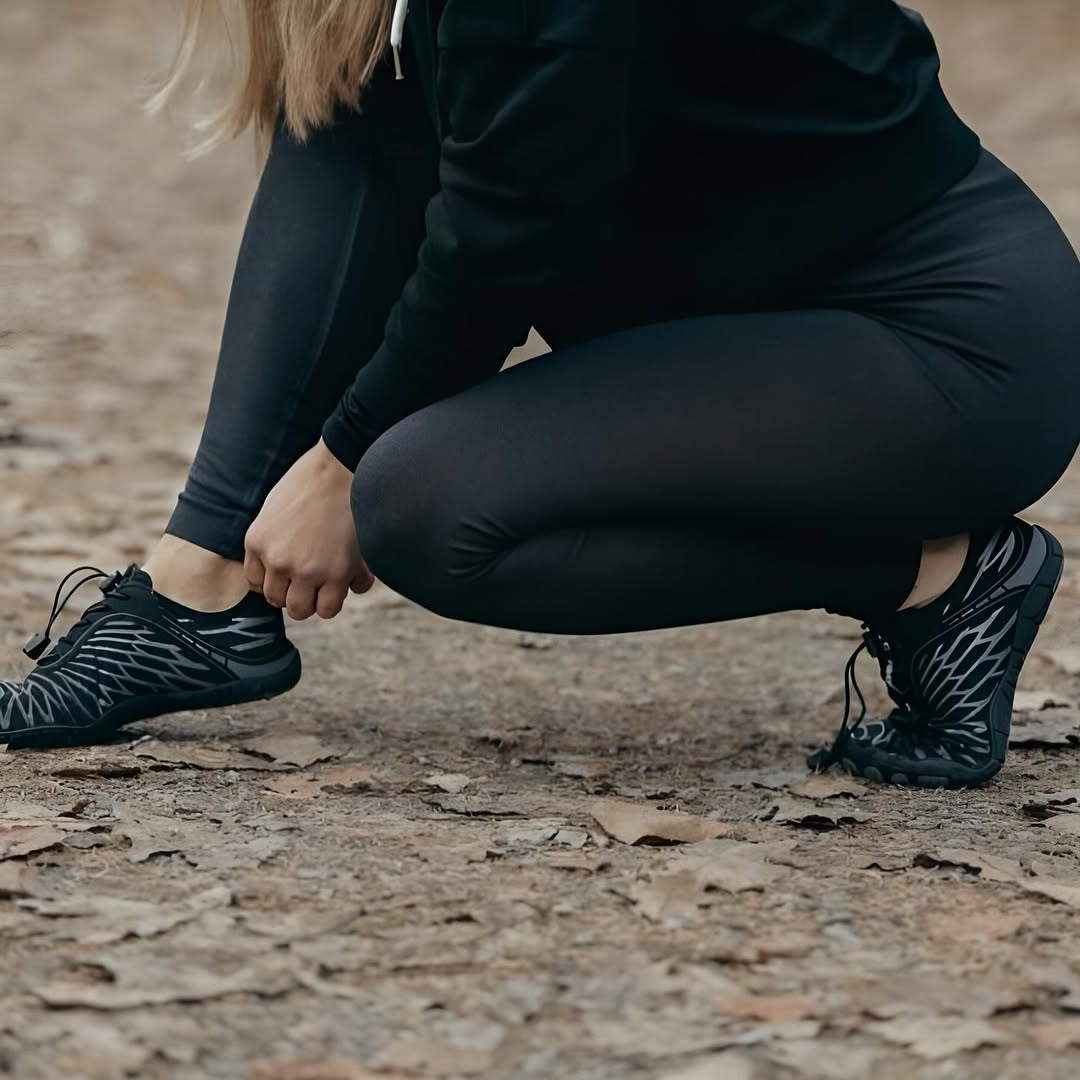 Wellentanz Barfußschuhe Mesh - Schwarz