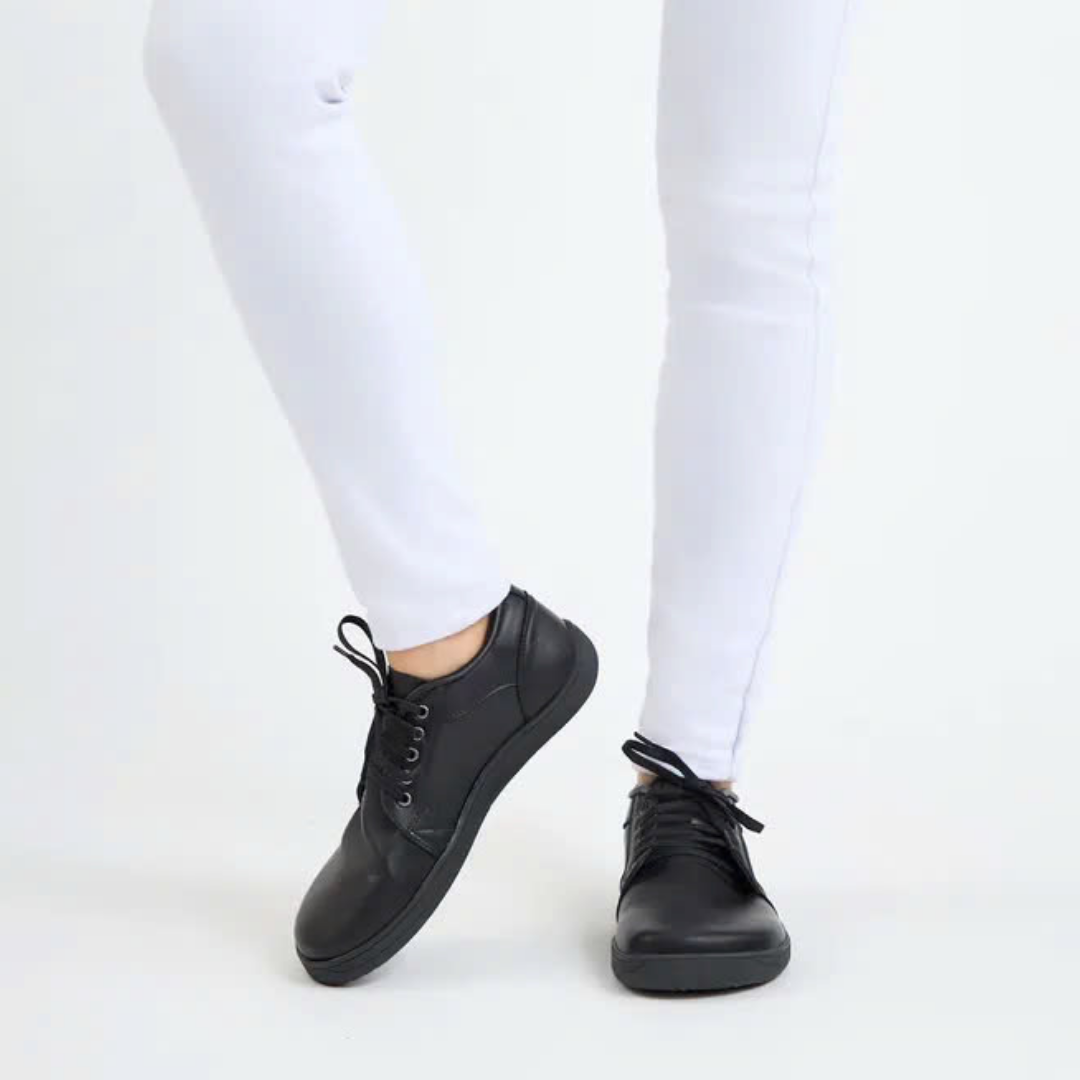 Lorry Vamp Barfußschuhe Leder - Schwarz