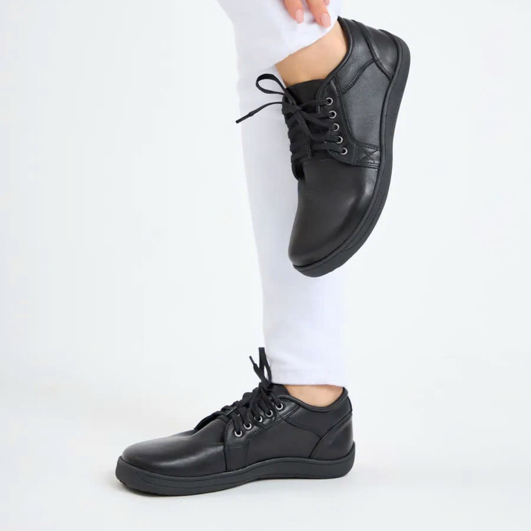 Lorry Vamp Barfußschuhe Leder - Schwarz