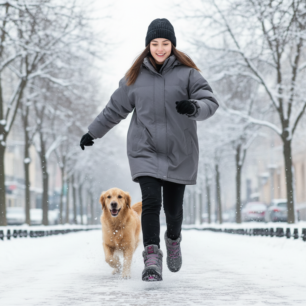 Solvema Orthopädische Winterschuhe - Rosa Grau