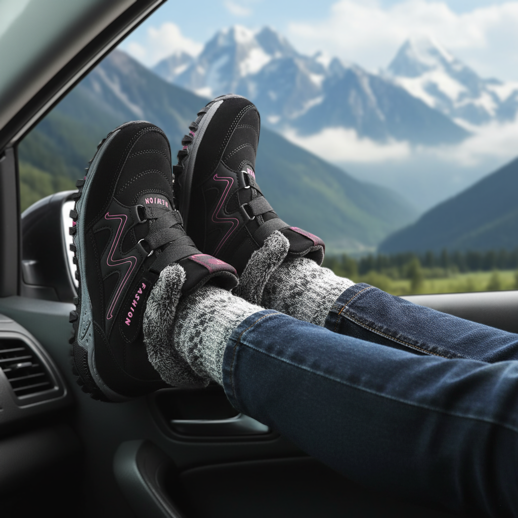 Solvema Orthopädische Winterschuhe - Rosa Schwarz